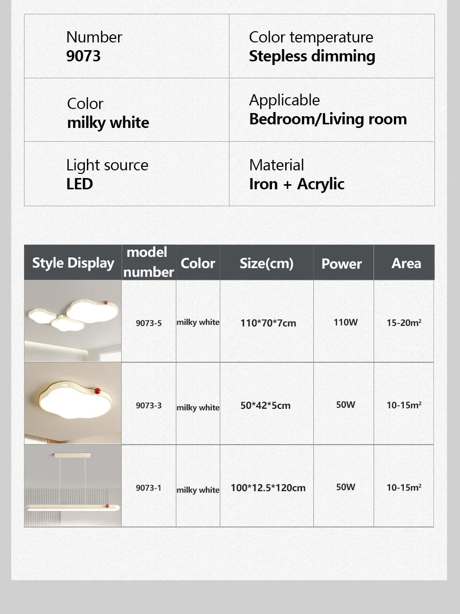 Modern cloud ceiling lamp with remote control, suitable for living rooms，bedrooms, LED lighting fixture, home decoration