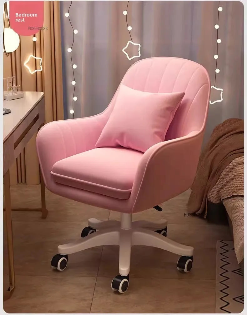 Nordic Style Office Chairs Leisure Home Computer Chairs Student Backrest Lift Chair Single Swivel Armchairs for Office Furniture