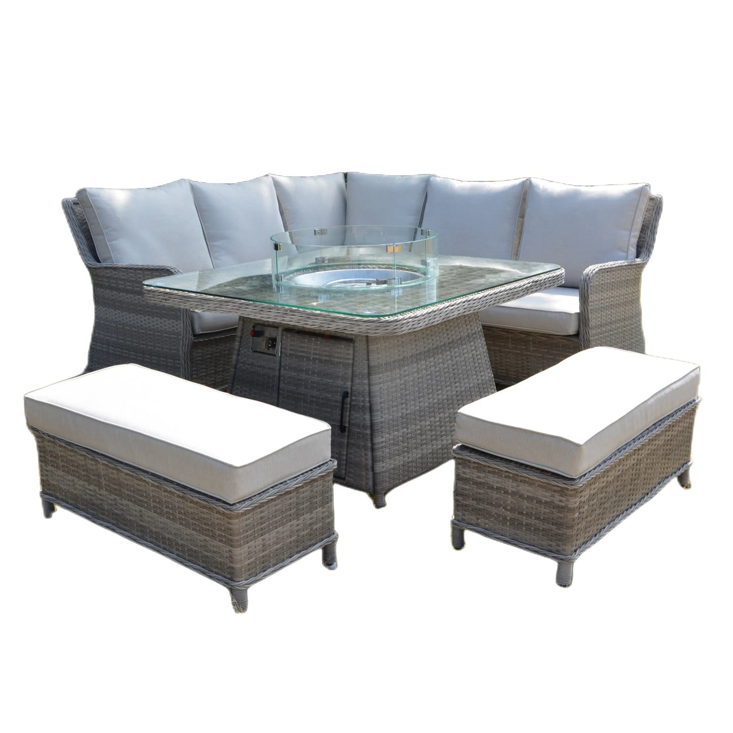Outdoor Table with Stove Stool L Shape Sofa Set Living Room Hotel Villa Park Courtyard Apartment Outdoor Furniture
