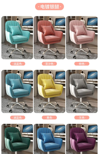 Cute Desk Chair For Girls Pink Ergonomic Computer Swivel Chair Adjustable Height Plush Padded Study Chair Bedroom Dorm Office