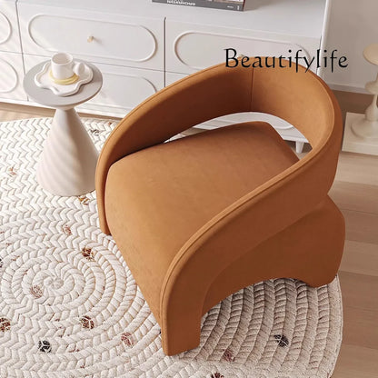 A Nordic Light Luxury Curved Balcony Chair Design Sense Living Room Lazy Single Sofa Leisure Chair