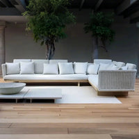 Nordic Wood Garden Furniture Sets Corner Relaxing Modern Luxury Garden Table Center Lounge Camping Designer Mesa Home Furniture