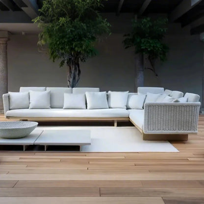 Nordic Wood Garden Furniture Sets Corner Relaxing Modern Luxury Garden Table Center Lounge Camping Designer Mesa Home Furniture