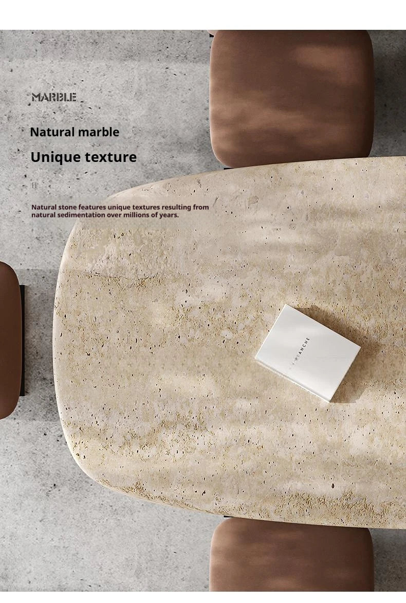 Italian Minimalist Marble Dining Table, Nordic Designer Modern Kitchen Table for Home, Customizable, Safe,, Artful Style
