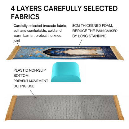 Prayer Rug Living Room Prayer Mat 70*110cm Muslim Islamic Prayer Rug, Carpet Mat, Kneeling Poly Mat with Vintage Pattern, Tassel
