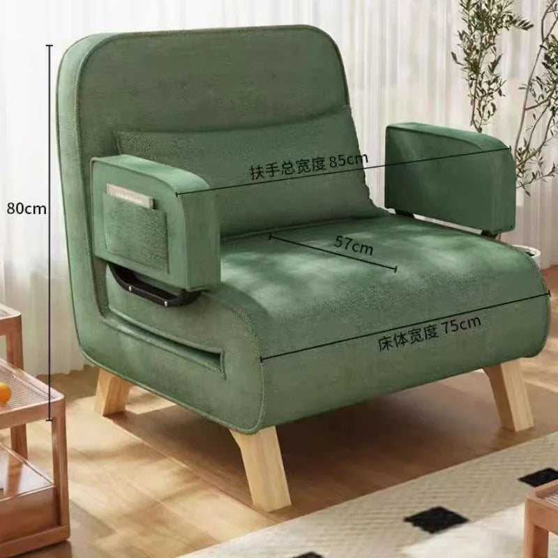 Dual-use, living room, small apartment, single, double, multi-person, solid wood legs, sofa, lazy, foldable, multi-functional