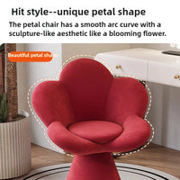 Creative Petals Vanity Stool Creamy Makeup Chair for Girl Modern Nail Salon Seat with Backrest Girly Aesthetic Bedroom Furniture
