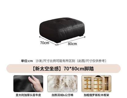 Leather sofa, Italian retro style small apartment, antique style sofa