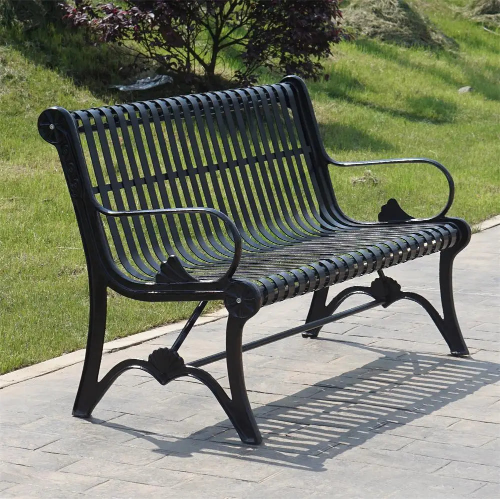 Luxury Park Metal Benches Seat Outdoor Garden Patio Cast Iron Benches