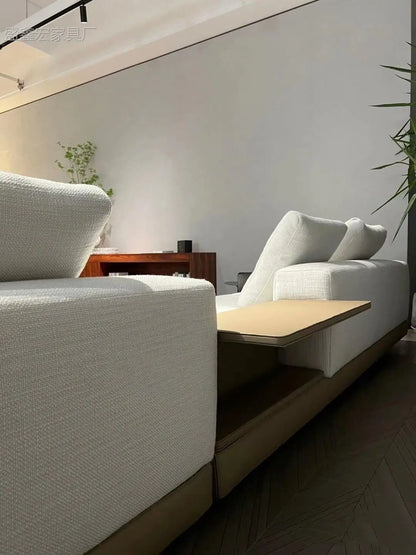 Modern simple straight corner cotton and linen round concubine modern living room sofa