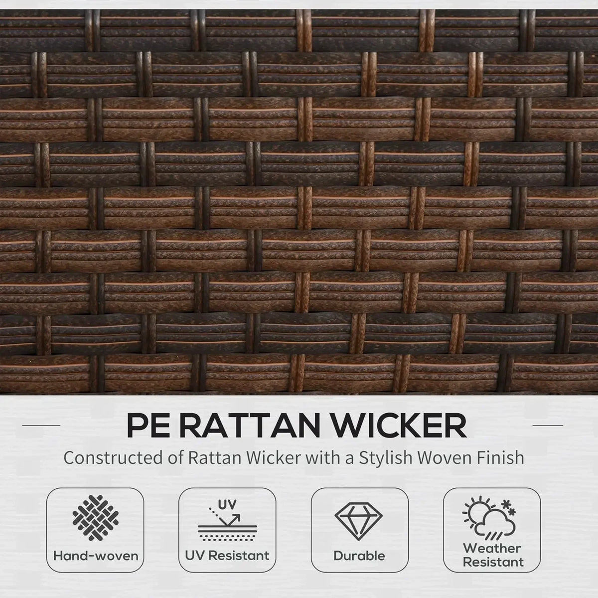 Patio Furniture Set, All Weather PE Rattan Conversation Chair, and Ottoman Set with Coffee Table, Cushions & Pillows Included