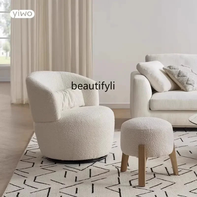 Y Simple light luxury rotating backrest sofa chair Italian armrest round leisure chair living room single sofa