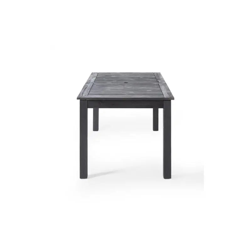 Expandable 7-Piece Outdoor Acacia Wood Dining Set in Sandblasted Dark and Light Gray