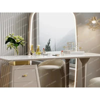 Multifunctional White Makeup Table with Drawers, Nordic Style Luxury Dressing Cabinet for Home Furniture