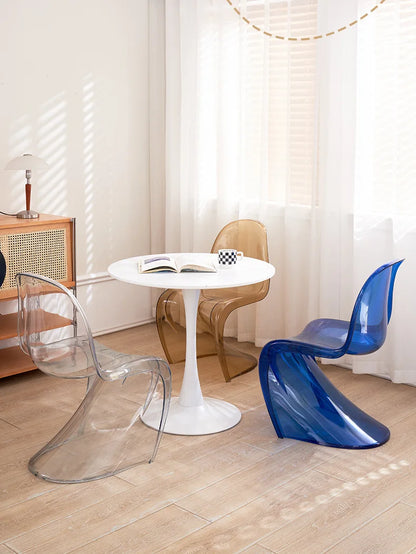 Acrylic Ghost Chair Modern Minimalist Transparent Dining Chair Designer Vanity Stool Kitchen Seating Clear Plastic Chaise Chair