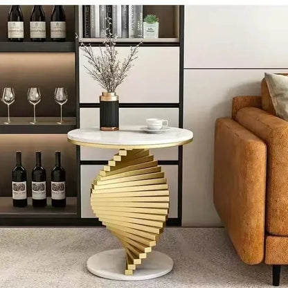 Style Light Luxury Marble Side Table Living Room  Sofa Corner  Creativity Balcony Small   Internet Celebrity Bedside Round