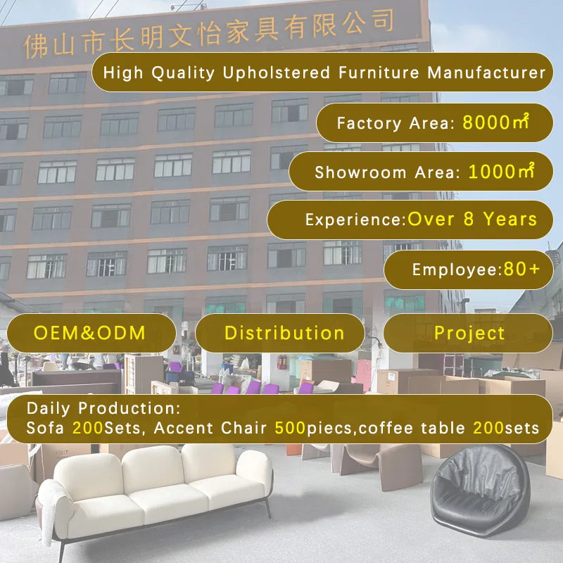 &Modern Villa Living Room Single Three Person Sofa Set Household Beige Lamb Fabric Cashew Nut Arc Creative Sofa