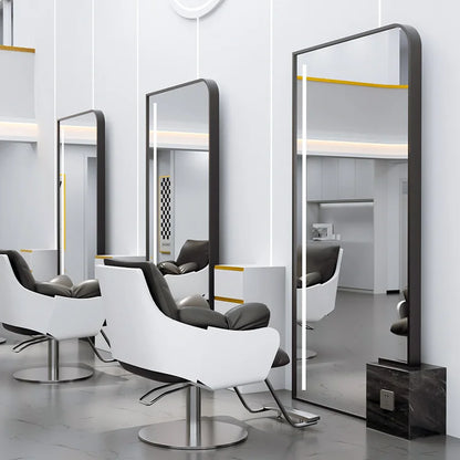 HJ Barber Shop Mirror Quick Cut Special Mirror Hair Salon Internet celebrity hair salon Full Lamp Mirror