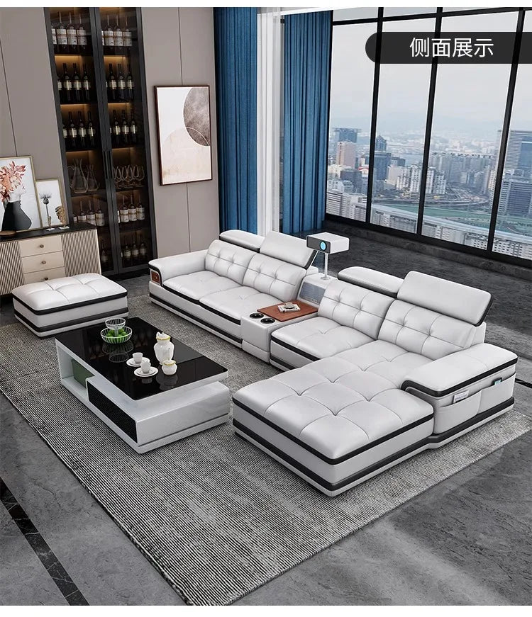Modern Minimalist Sofa Electric Massage Chiar Floor Multifunctional Corner Sofa Lounges Relaxing Living Room Couch Furniture