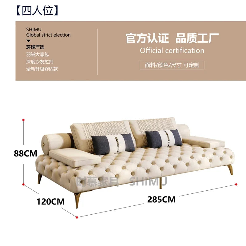 Italian Genuine Leather Sofas Sectional Modern Luxry Designer Loveseat Sofa 3 Piece Set Woonkamerbanken Living Room Furniture
