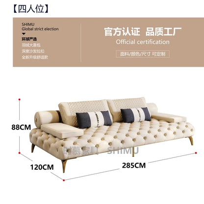Italian Genuine Leather Sofas Sectional Modern Luxry Designer Loveseat Sofa 3 Piece Set Woonkamerbanken Living Room Furniture