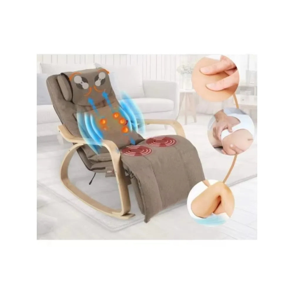 Folding Shiatsu Massage Chair with Adjustable Backrest and Heated Back