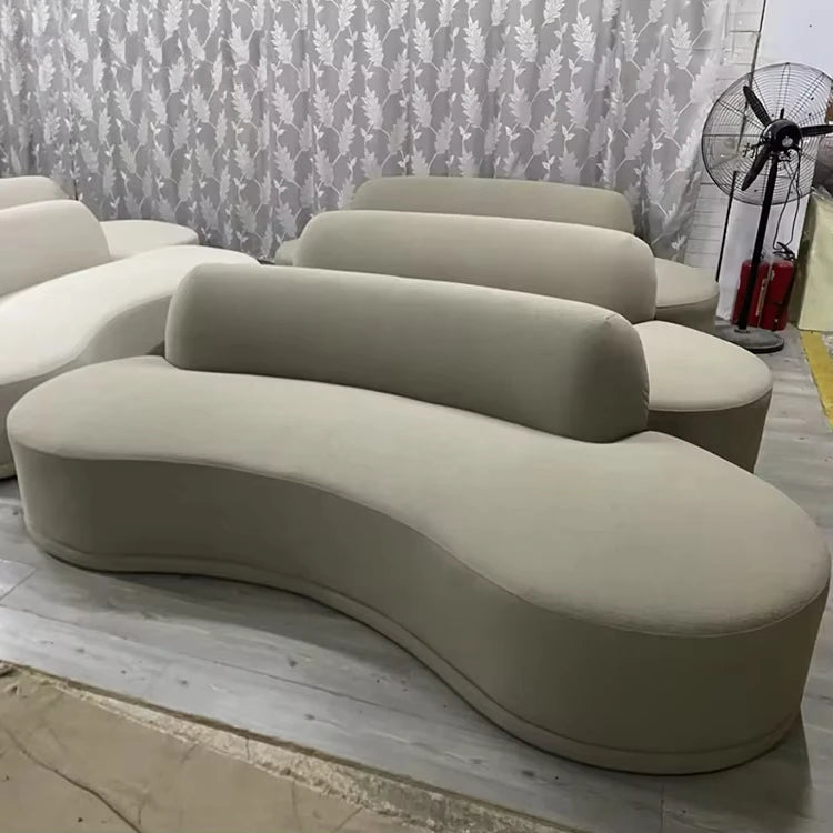 Curved Couches Luxury Lounge Suite Sets Luxurious Modern 3 Seater Upholstered Furniture Curved Sofa for Living Room
