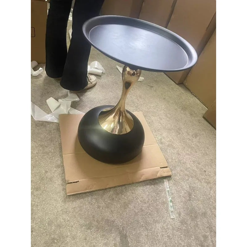 small apartment European wrought iron corner table balcony mobile coffee table bedroom bedside small round table sofa edge table