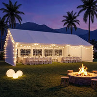 Party Tent, Heavy Duty Waterproof Canopy with Removable Sidewalls amp RollUp Door, Large White Event Shelter with Steel Frame f
