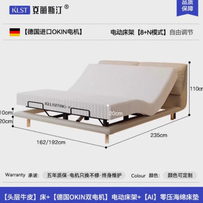 Elegant Modern Double Bed Luxury Upholstered Comferter Adults Bed Adjustable Electric Cama Box Casal Bedroom Furniture