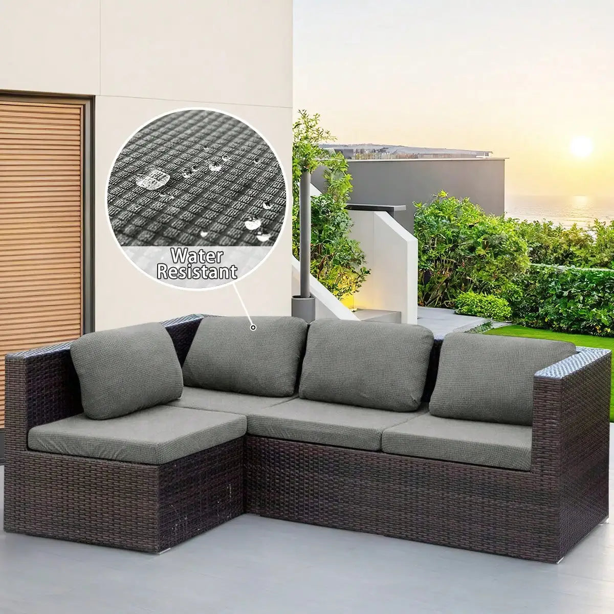 1pc Water-Reststant Polar Fleece Outdoor Sofas Covers, 230gsm Sofa Cushion Cover, Multiple Colors Available