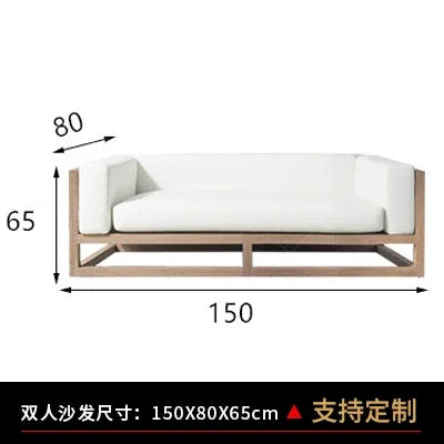 Nordic outdoor double sofa high-end teak villa hotel courtyard garden