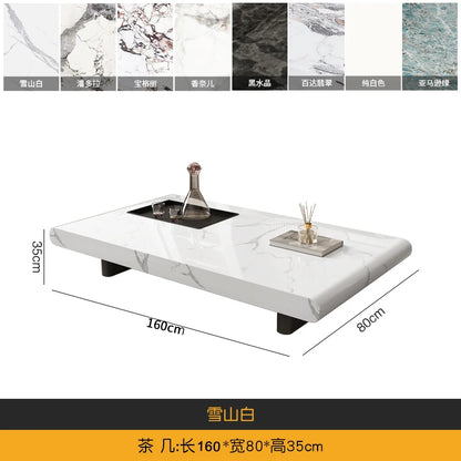 minimalist advanced sense modern simple living room household rectangular oval marble coffee table