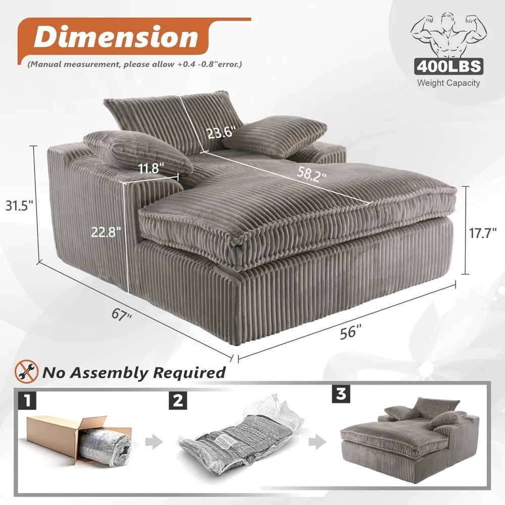High-end Light Luxury Hot-selling Boneless Sofa Vacuum Compression Sofa Corduroy Retro Fabric Sofa