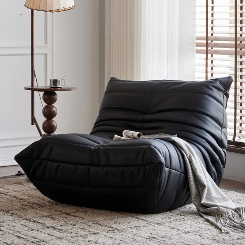 Caterpillar Sofa Togo Balcony Leisure Single Chair Fabric Down Can Lie Down And Sleep Cream Lying Lazy Sofa