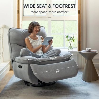 XRC7 Swivel Rocker Recliner Chair, 360° Swivel Oversized Armless Recliner with Oeko-TEX Certified Three-Proof, Customized