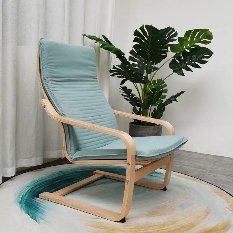 Nordic Lounge Chair - Solid Wood Armrest Recliner for Balcony & Nursery