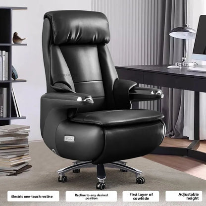 Electric Reclining Office Chairs Luxury Leather Executive Computer Armchair European Bedroom Furniture Home Ergonomic Desk Chair