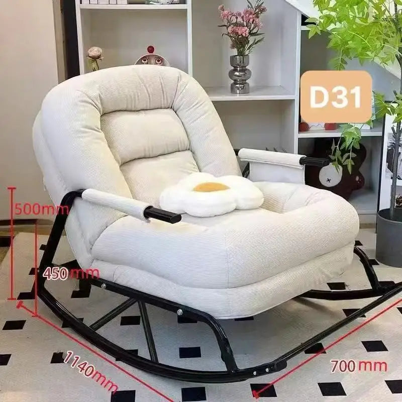 Minimalist Rocking Lazy Sofa Chair for Adults Home Office Nap Lounge Comfortable Single Seat