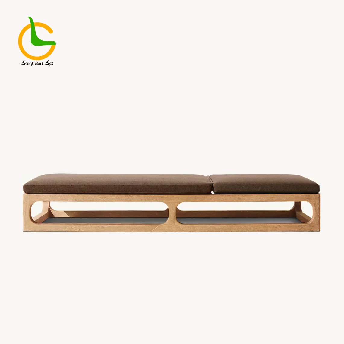 Modern style sun lounger for outdoor hollow solid wood sun lounger for swimming pool garden outdoor terrace