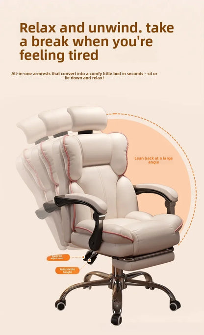 Home Comfort E-sports Chair Sedentary Study Computer Chair Office Sofa Seat Live Streaming Host Live Stream Swivel Chair
