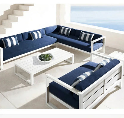 Outdoor Aluminum Alloy Sofa Four Piece Set, Terrace Garden Bar Waterproof Sofa Furniture Set