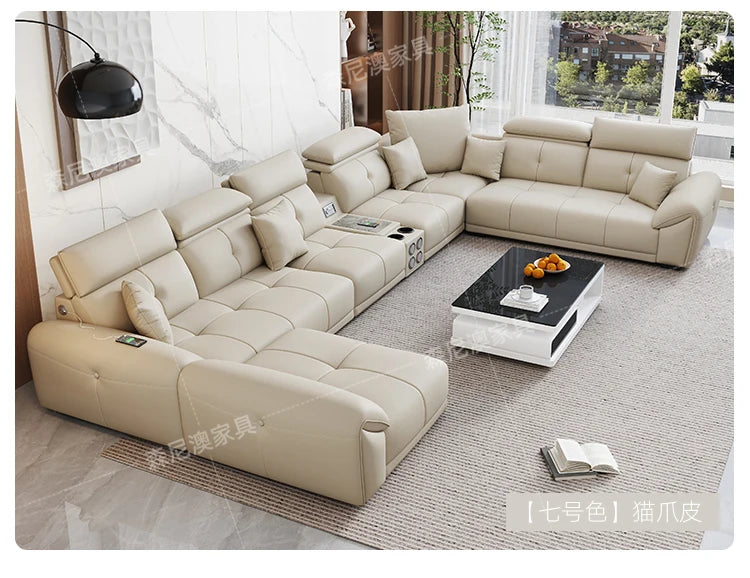 Modern Minimalist Sofa Leather Recliner Corner Living Room Sofa Relaxing Comfortable Muebles Para Habitacion Home Accessories