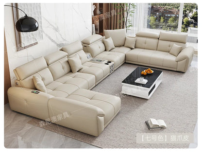 Modern Minimalist Sofa Leather Recliner Corner Living Room Sofa Relaxing Comfortable Muebles Para Habitacion Home Accessories