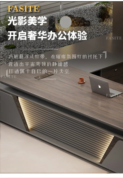 Modern boss desk light luxury high-end paint desktop large desk simple president table manager table and chair combination
