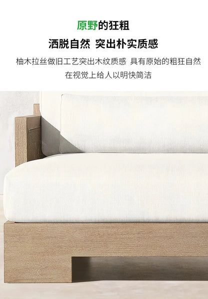 Customizable outdoor teak sofa patio rattan chair