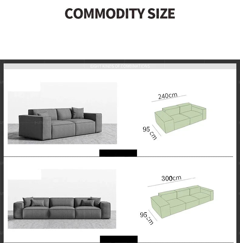 /Italian simple square multiperson combination sofa Nordic creative corner highend living room fabric sofa