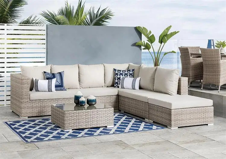 Outdoor L Shape Sofa Set Living Room Hotel Villa Park Courtyard Apartment Outdoor Furniture