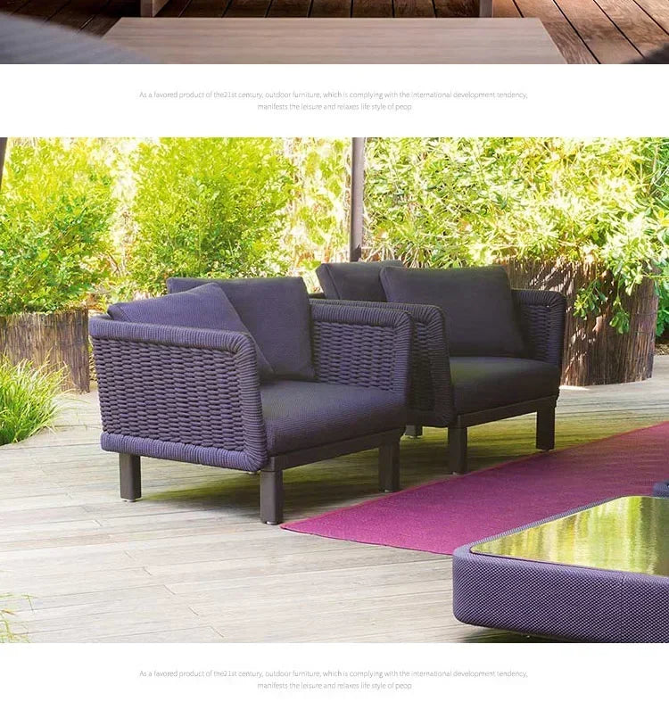combination furniture Outdoor sofa, outdoor leisure terrace, patio, rattan sofa, teak villa, hotel, garden balcony