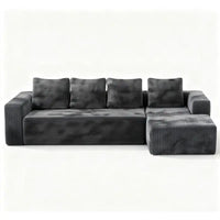 Modern L-Shaped Sectional Couch with Right-Facing Chaise, Upholstered Modular Sofa, Deep Seat Design for Living Room or